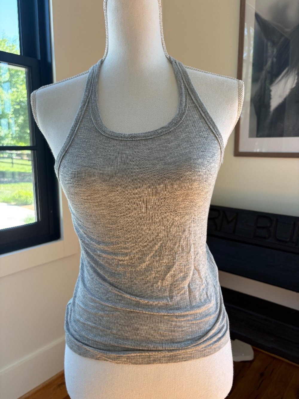 Womens Garage Grey Soft Razerback Tank Top
